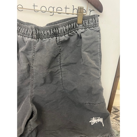 Stussy Gray Washed Nylon Drawstring Cargo Shorts Men's Size Large.     Dd - Picture 3 of 8